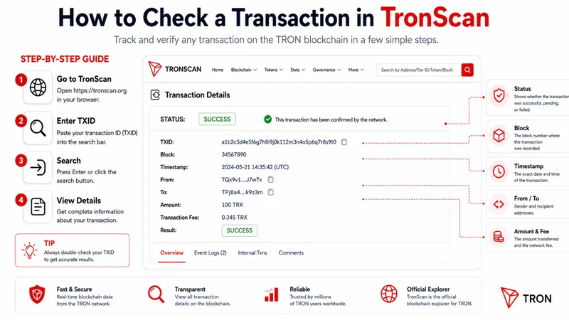 TRC20 Tether blockchain transaction explorer hash verification