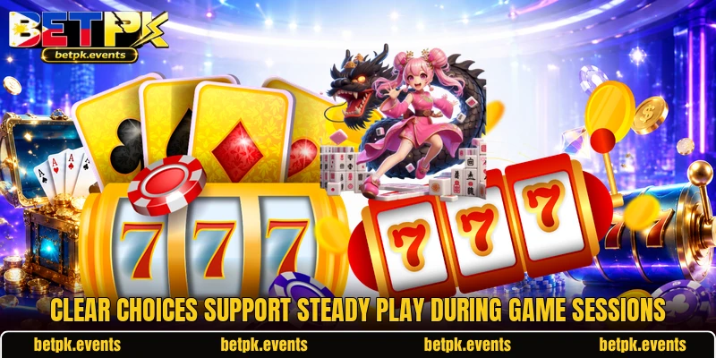 Clear choices support steady play during game sessions Clear choices support steady play during game sessions