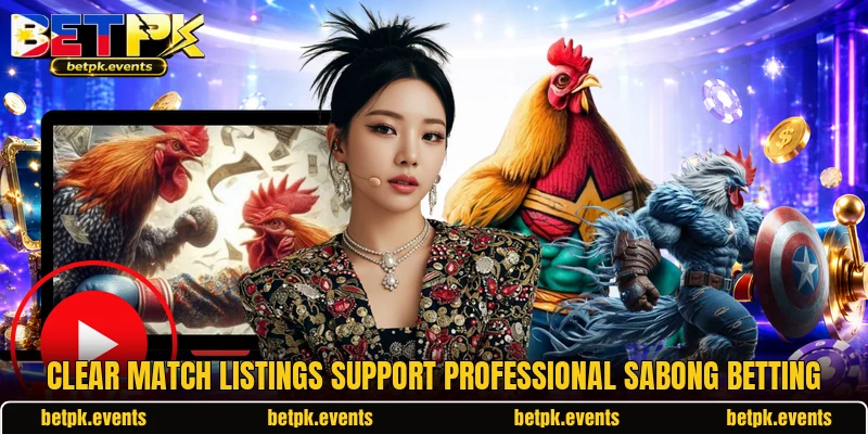 Clear match listings support Professional Sabong betting