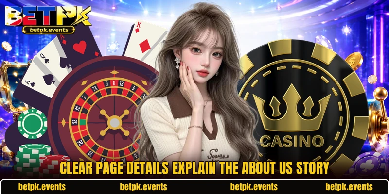 Clear page details explain the about us story