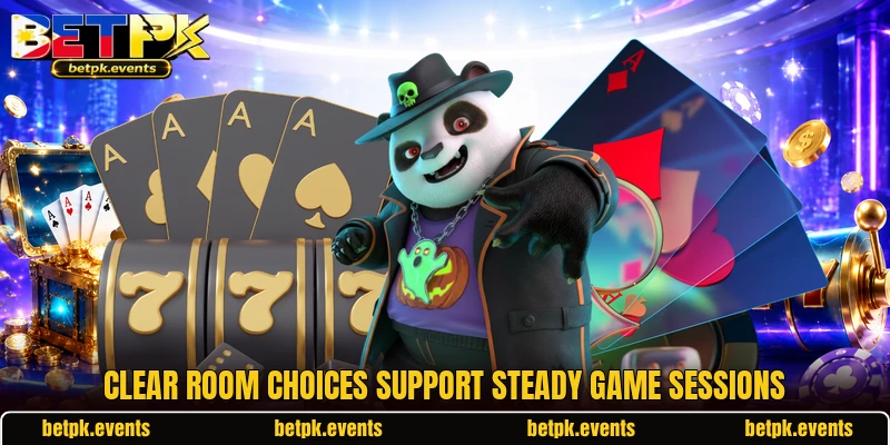 Clear room choices support steady game sessions