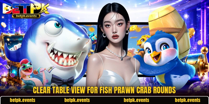 Clear table view for Fish Prawn Crab rounds