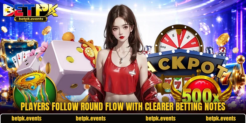 Players follow round flow with clearer betting notes