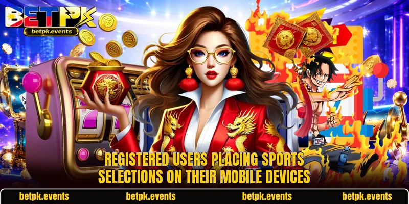 Registered users placing sports selections on their mobile devices