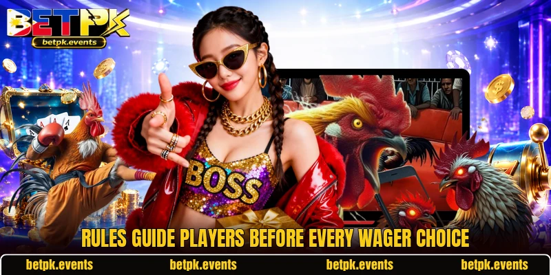 Rules guide players before every wager choice