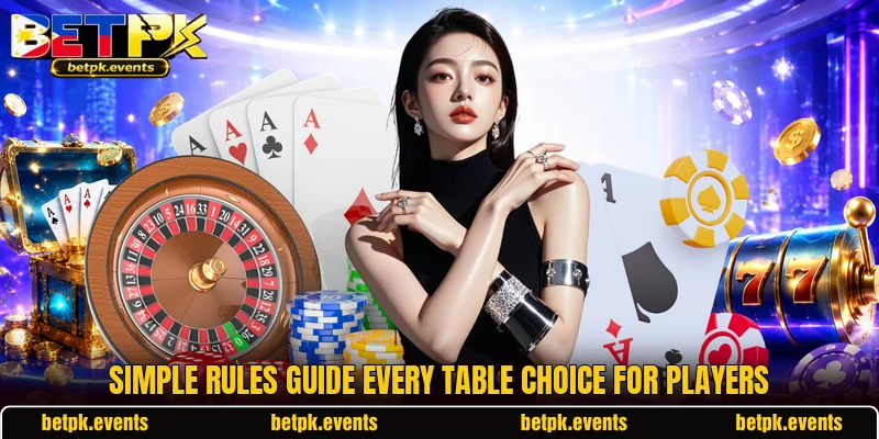 Simple rules guide every table choice for players